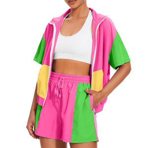 Ensemble de shorts coupe-vent personnalisés pour femmes, léger, athlétique, deux pièces, pour la course à pied, la salle de sport, l'entraînement, vêtements de sport - Product Image 1