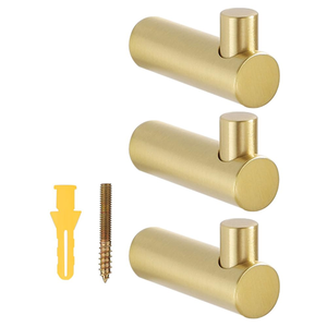 Ganchos de Pared de Latón, 3 Piezas, Alta Calidad, Multiusos, Precio Razonable, Ganchos Autoadhesivos de Latón para Ropa - Product Image 1