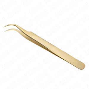 Gold Titanium Coated Eyelash Extension Tweezers Stainless Steel Professional Volume Lash Tweezers OEM <b>Precision</b> <b>Tool</b> - Product Image 4