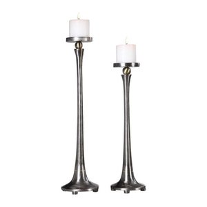 Support à bougies décoratif en laiton, lot de 3 porte-bougies coniques pour la décoration de la maison, collection de porte-bougies en métal durable - Product Image 4
