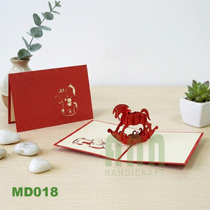 ANN HANDICRAFT Tarjeta de Felicitación 3D Pop-up de Papel Ecológico Hecha a Mano con Diseño de Pony, Artesanía de Magnesia, Impresión Personalizada, Souvenir, Invitación - Product Image 4