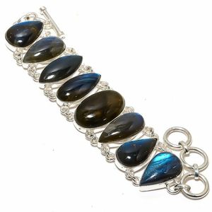 Pulsera de Labradorita Natural, Pulsera Chapada en Plata de Ley 925, Joyería Hecha a Mano - Product Image 2