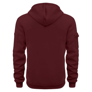 Sweat-shirt à capuche bleu marine à demi-zip, coupe classique, couleur unie, pull décontracté avec poches, en polyester tricoté - Product Image 4