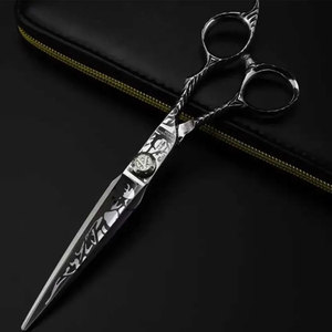 Professional Hairdressing Scissors Stainless Steel Sharp Blade Right Handed <b>Long</b> <b>Handle</b> Decorative <b>Shears</b> for Barbers - Product Image 3