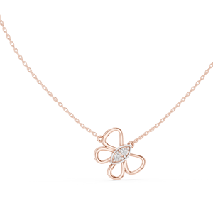 AURORA BUTTERFLY LAB GROWN DIAMOND <b>PENDANT</b> SET IN 18KT <b>SOLID</b> ROSE <b>GOLD</b> FOR ENGAGEMENT WEDDING PARTY VALENTINE GIFT DAILY WEAR - Product Image 1