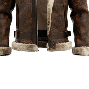 100% Genuine Sheepskin Leather <b>Sherpa</b> <b>Jacket</b> For <b>Man</b> With Fur Custom Design Breathable Casual Winter Leather <b>Sherpa</b> <b>Jackets</b> - Product Image 3