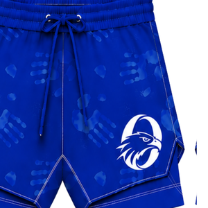 Short de bain bleu roi et blanc léger, séchage rapide, respirant, avec cordon de serrage à la taille, pour l'entraînement, la performance, la natation et le sport - Product Image 6