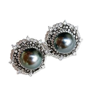 Jin Dian Wan Nian Style 10-11mm Natural Flawless Black <b>Pearl</b> <b>Earrings</b> Elegant Fashionable Ear Buckle with Gift Box Simple New - Product Image 5