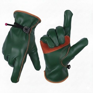 Industrial Rigger Leather <b>Gloves</b> Adjustable Wrist Strap Reinforced Palm Heavy Duty Work Safety <b>Gloves</b> USA Wholesale - Product Image 2