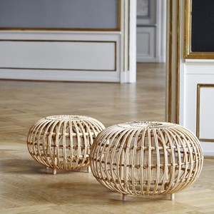 Round Cheapest Price Rattan Cane <b>Table</b> and <b>Stool</b> Made in Vietnam Home Furniture Pouf <b>Stools</b> for Export - Product Image 6