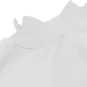 Unisex Oversized Stand Collar <b>Pullover</b> Sweatshirt Solid Color Knitted Regular Sleeve Autumn Wear - Product Image 4