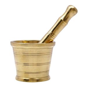 Handcrafted Brass Mortar <b>And</b> Pestle <b>Set</b> Traditional Herbal Grinding Tool For <b>Spices</b> Medicines <b>And</b> Kitchen Use - Product Image 1