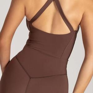 Top Quality Customized Women Brown Color Stretchable Leggings For Sale Women Yoga Leggings Pants Yoga <b>Tight</b> Leggings for Women - Product Image 4