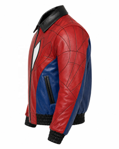 Blouson Bomber en Cuir PU pour Homme avec Motif Araignée, Fermeture Éclair Premium, Blouson de Moto - Product Image 3