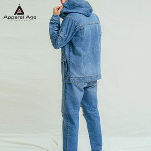 เสื้อฮู้ดยีนส์ผู้ชายดีไซน์โดดเด่นขายดีที่สุด ไซส์ใหญ่ คุณภาพสูง ขายส่ง เสื้อฮู้ดยีนส์ผู้ชายสไตล์สตรีทแวร์ - Product Image 5