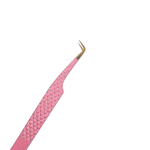 Pince à épiler professionnelle rose pour extensions de cils, personnalisable avec logo, en acier inoxydable, taille personnalisée, Pro-Straight - Product Image 3