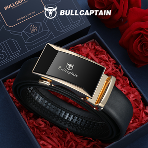 เข็มขัดหนังวัวแท้ BULLCAPTAIN สำหรับผู้ชาย ดีไซน์เรียบง่าย ทนทานทุกสภาพอากาศ เหมาะสำหรับใส่ทำงานหรือลำลอง หัวเข็มขัดอัตโนมัติโลหะผสม คุณภาพสูง - Product Image 1