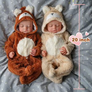 Poupées jumelles réalistes Babeside Noah de 20 pouces, bébés <span class=keywords><strong>reborn</strong></span>, petite fille, tête et membres en vinyle, corps en tissu, poupée articulée - Product Image 4