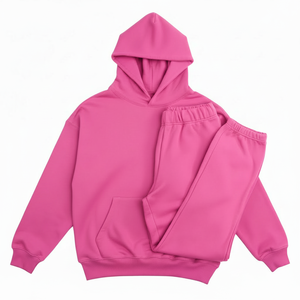 ชุดเซ็ตเสื้อฮู้ดและกางเกงจ็อกเกอร์ลำลองสำหรับฤดูหนาว รุ่น CustomUnisex ระบายอากาศได้ดี ตกแต่งด้วยลูกปัด  ไซส์ใหญ่  แบบย้อมสีเอซิด  ใส่ได้สองด้าน - Product Image 1