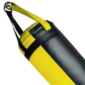 Sac de frappe en cuir véritable jaune et noir, rempli de sable, avec fermeture éclair, pour entraînement de boxe adulte, sac de frappe suspendu - Product Image 6