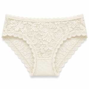 Culotte Femme Élégante en Dentelle Florale Taille Moyenne, Lingerie Romantique Premium, Sous-vêtement Doux Extensible, Bas de Bikini, Vente en Gros - Product Image 1