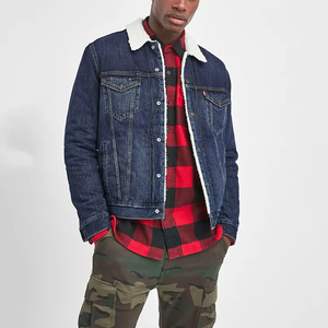 Oem Winter <b>Long</b> Sleeves Slim Fit Fur Inside <b>Men</b> Jeans Jacket Customized Faux Fur Collar Denim Jacket <b>Coat</b> <b>Men</b> - Product Image 3