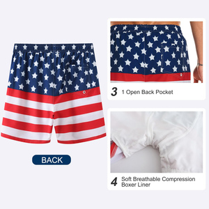 Short de bain pour hommes en gros, style urbain, motif uni, taille élastique, séchage rapide, respirant - Product Image 3