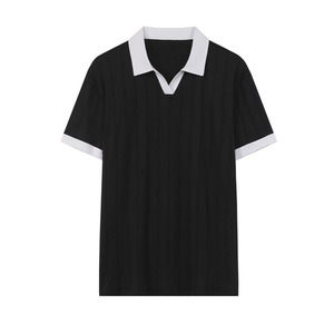 Polo de Algodón 100% Premium para Hombre, Color Sólido Oscuro, Cómodo, Transpirable, Informal, Uniforme, Fresco, Estilo Americano, Verano - Product Image 2