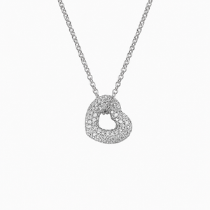 จี้เพชรทรงหัวใจแบบเปิด รูปแบบ Round Lab Grown Diamond สร้อยคอทอง 10K 14K 18K เงิน 925 935 ของขวัญแต่งงานสุดหรู เครื่องประดับ - Product Image 4