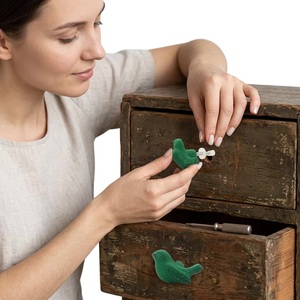 Green Bird Shape Zinc Alloy Cabinet Knob Handle for Dresser <b>Rustic</b> Style Easy Installation - Product Image 2