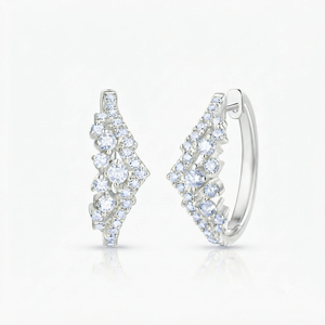 Elegant Designer Custom 10K Solid <b>Gold</b> Moissanite Diamond Huggie Hoop Stacking Everyday Fashion <b>Earrings</b> Jewelry <b>for</b> Women Gift - Product Image 1