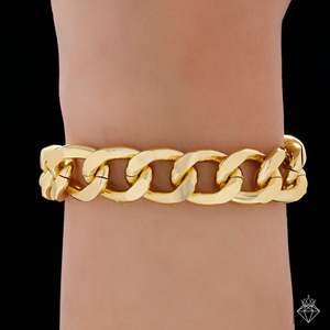 สร้อยข้อมือโซ่ชุบทองป้องกันการเสื่อมเสีย Prao สร้อยข้อมือเชื่อมโยงแฟชั่น - Product Image 2