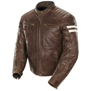 Mens Brown Distressed Leather <b>Biker</b> Motorcycle Armoured <b>Jacket</b> - Product Image 1