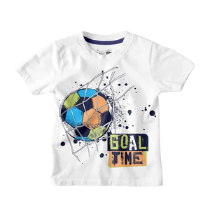 เสื้อยืดเด็กผู้ชายลายพิมพ์แฟชั่นฤดูร้อนดีไซน์ล่าสุด เสื้อยืดผ้าฝ้ายนุ่มพิมพ์ลายสำหรับเด็กผู้ชายจากบังกลาเทศ - Product Image 1