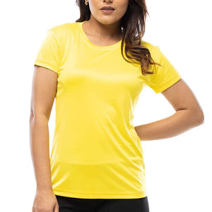 T-shirts pour femmes respirants, écologiques, compressés, à séchage rapide, légers, couleur unie, de haute qualité, col en V, courts, teints - Product Image 6
