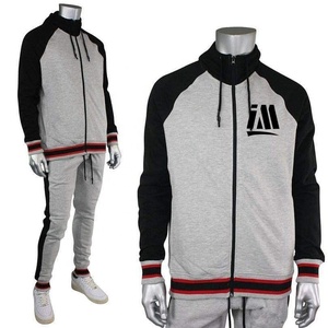 Wholesale Factory Direct Gym Wear Homme Stripe Sports Track Suit Men's Jogging Suit Blank Sweatsuit Set High Neck - Product Image 3