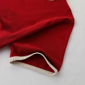 เสื้อยืดคอกลมแขนสั้นผู้ชายปี 2026 ผ้าฝ้าย 100% ระบายอากาศได้ดี คอเสื้อตัดสี เสื้อยืดแบบถักเป็นมิตรกับสิ่งแวดล้อม เสื้อผ้าสไตล์วิทยาลัย - Product Image 3