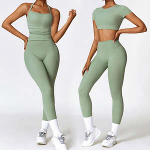 Conjunto Deportivo para Mujer al por Mayor, Leggings Transpirables, Top Deportivo, Ropa Deportiva, Bra de Yoga, Shorts, Conjunto de Gimnasio - Product Image 3