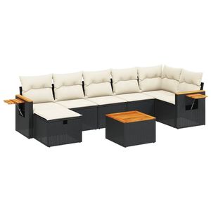 Conjunto de Sofás de Jardín en Negro y Blanco Crema - Product Image 2