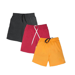 Shorts Bermuda en toile de coton rose pour homme, taille mi-haute élastique, couleur unie, tricoté, respirant, avec poches, style décontracté - Product Image 1