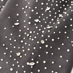 Pantalon de survêtement en coton noir pour homme, doublure polaire écologique, avec cordon de serrage à la taille, broderie, style décontracté hiver - Product Image 4