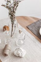 Camino de Mesa Moderno de Lino Blanco, Rústico, para Bodas, Largo, Ecológico, Reutilizable, Personalizable, Lavable a Máquina, para Hogar y Estilo Rústico