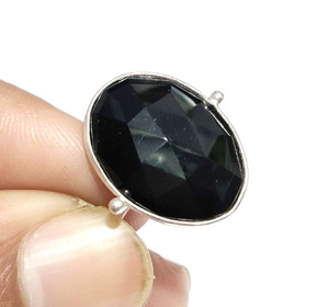 Bague en onyx noir naturel, argent sterling 925 massif, faite à la main, ovale, style bohème, bague statement, bijoux en gros, cadeau - Product Image 2