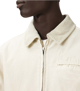 Chaqueta de Trabajo de Lona para Hombre, Resistente, con Cierre de Cremallera, Cuello de Corduroy y Bolsillo Frontal en el Pecho - Product Image 4