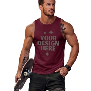 <b>Men's</b> <b>White</b> Cotton Tank Top O-Neck Printed Casual Breathable Sleeveless <b>Vest</b> Front Logo Design - Product Image 3