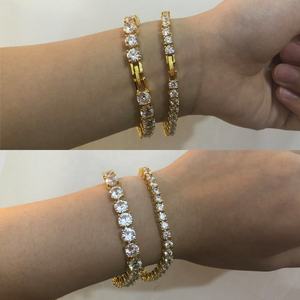 Round Brilliant Cut <b>Solid</b> Yellow <b>Gold</b> Round Brilliant Cut Claw Setting Moissanite Tennis Bracelet Everyday Wear Jewelry - Product Image 3