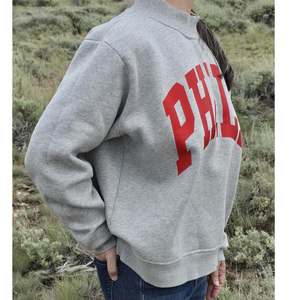 Sudadera con capucha vintage Phila Varsity de forro polar grueso, cuello alto acanalado a rayas, estilo otoñal, personalizada con diseño de ciudad de EE. UU. - Product Image 4