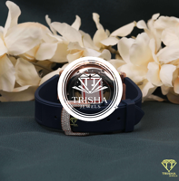 Montre analogique de luxe pour hommes, bracelet bleu élégant, montre-bracelet à Quartz, boîtier en acier inoxydable, montre-bracelet décontractée et élégante, cadeau
