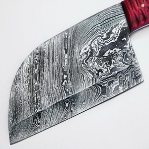 Couteau de boucher Damas de qualité supérieure, manche en bois Pakka, étui en cuir, épaisseur de la lame de 0,45 mm, longueur totale de 12 pouces - TARJ - Product Image 5