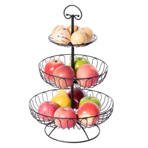 Round 3 Tier Multi Storage <b>Basket</b> <b>Stand</b> For Kitchen Fruit <b>Vegetable</b> Organizer And Home Storage Solution Handcrafted From India - Product Image 6